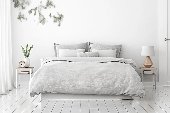 Modernes Schlafzimmer mit Doppelbett